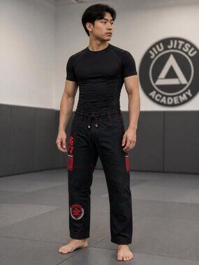 Hayabusa Goorudo 3.0 Jiu Jitsu Gi Pants Black/Red A1 Courage Bravery Durable Cot